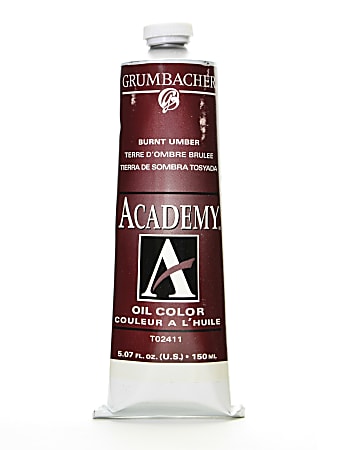 Grumbacher Academy Oil Colors, 5.07 Oz, Burnt Umber, Pack Of 2