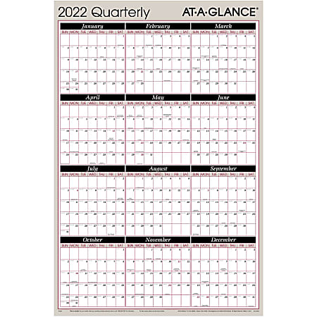 At A Glance Quarterly Calendar A123 22 - Office Depot