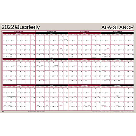 AT A GLANCE 2026 QuickNotes 16" X 12" Yearly Dry Erase Wall Calendar, Reversible Multicolor - View #6