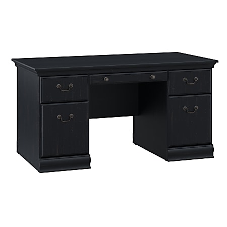 Bush Furniture Birmingham Executive Desk, 60"W, Antique Black, Standard Delivery