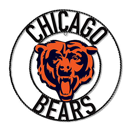 Imperial NFL Wrought Iron Wall Art, 24"H x 24"W x 1/2"D, Chicago Bears