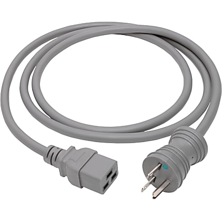 Eaton Tripp Lite Series Hospital-Grade Power Cord, NEMA 6-15P to C19 - Heavy-Duty, Green Dot, 15A, 250V, 14 AWG, 6 ft. (1.83 m), Gray - P033006GYHG