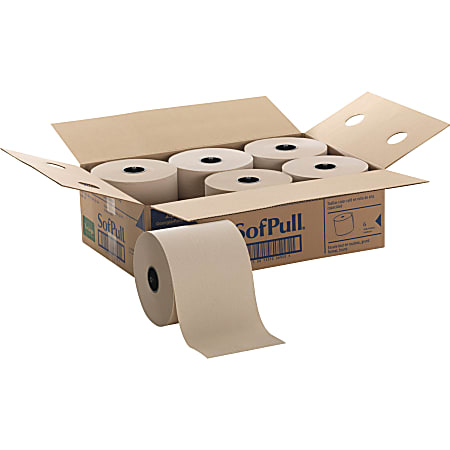 SofPull® by GP PRO High-Capacity Automated Hardwound 1-Ply Paper Towels, Brown, Pack Of 6 Rolls