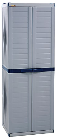 Rimax Large Storage Cabinet, 5 Shelves, Gray/Blue