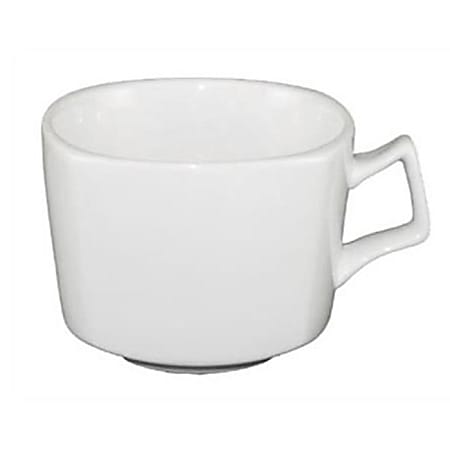 International Tableware Quad Square Teacups, 8 Oz, White, Pack Of 36 Cups