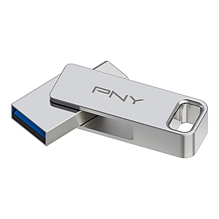 PNY DUO LINK USB 3.2 Type C Dual Flash Drives 128GB Silver - Office Depot