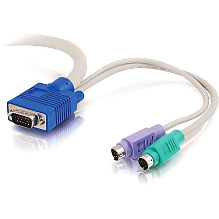 C2G 4ft 3-in-1 HD15 VGA MM + PS/2 MM KVM Cable