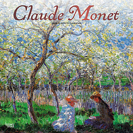 2024 Brown Trout Monthly Square Wall Calendar, 12" x 12", Claude Monet, January To December