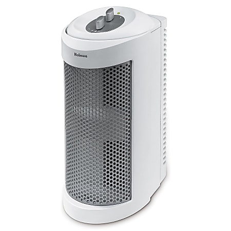 Holmes True HEPA Allergen Remover Quiet Operation Mini Tower Air Purifier, 85 Sq. Ft., 6-3/4” x 14-1/4”