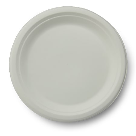 Stalk Market Round Plates, 9", White, Pack Of 500 Plates