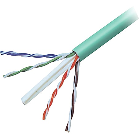 Belkin CAT6 Solid Bulk Cable, Plenum - 500 ft Category 6 Network Cable for Network Device, ATM - First End: Bare Wire - Second End: Bare Wire - 1.2 Gbit/s - 23 AWG - Green - TAA Compliant