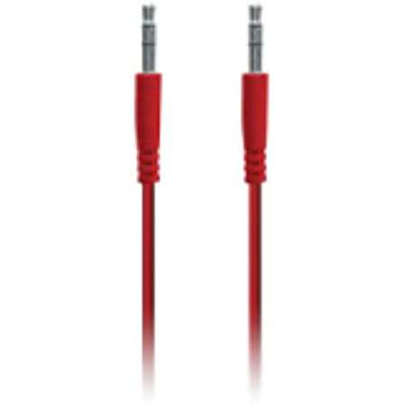 iEssentials 3.3ft Flat Colored 3.5mm Aux Cable - 3.30 ft Mini-phone Audio Cable for Audio Device, iPhone, iPod, Cellular Phone, Tablet PC - First End: 1 x Mini-phone Male Audio - Second End: 1 x Mini-phone Male Audio - Red