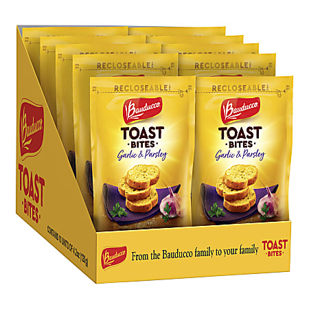 Bauducco Foods Toast Bites, Garlic And Parsley, 4.2 Oz, Pack Of 10 Bags