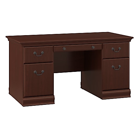 Bush Furniture Birmingham Executive Desk, 60"W, Harvest Cherry, Standard Delivery