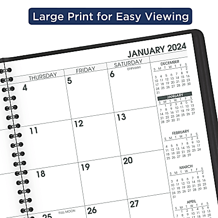 2024 Vinyl Monthly/ Weekly Planner‐ Monday Start, Dark Grey | MUJI - View #6