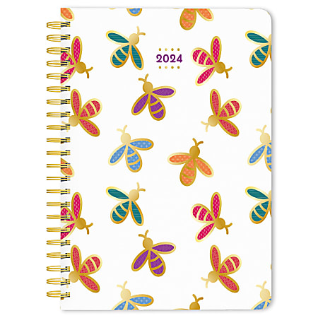 2024 Brown Trout Weekly/Monthly Desk Planner, 7-3/4" x 7-3/16", Busy Bees, January To December