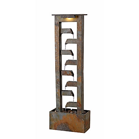 Kenroy Home Channel Outdoor Floor Fountain, 48"H x 16"W x 8"D, Slate