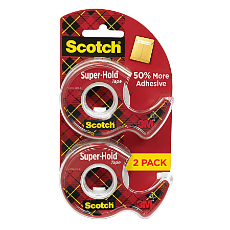 Scotch® Tape Super-Hold, 3/4" x 600", Translucent, Pack of 2 rolls