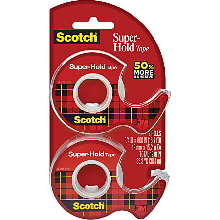 Scotch® Tape Super-Hold, 3/4&quot; x 600&quot;, Translucent, Pack
