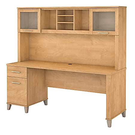 Bush Furniture Somerset Office Desk With Hutch, 72"W, Maple Cross, Standard Delivery