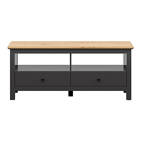 Lifestyle Solutions Essex Console, 23-1/4”H x 54”W x 18-1/2”D, Dark Gray/Natural