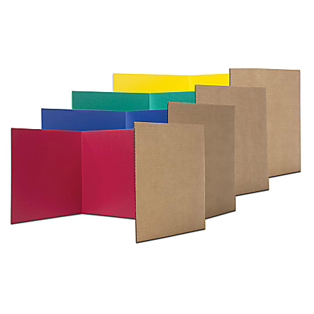 Flipside Products Corrugated Privacy Shield, 18" x 48", Assorted Colors, Pack Of 24