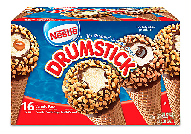 Nestlé® Drumsticks Cone Variety Pack, 4.6 Oz, Box Of 16 Cones