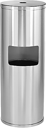 Alpine Stainless-Steel Gym Wet Wipe Dispenser With Built-In Trash Can, 36"H x 13"W x 13"D