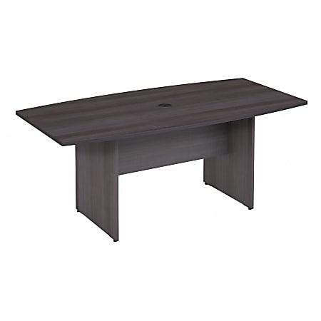 WorkPro Motiva Office Conference Table With Wood Base, 29”H x 72”W x 36”D, Storm Gray, Installation Included
