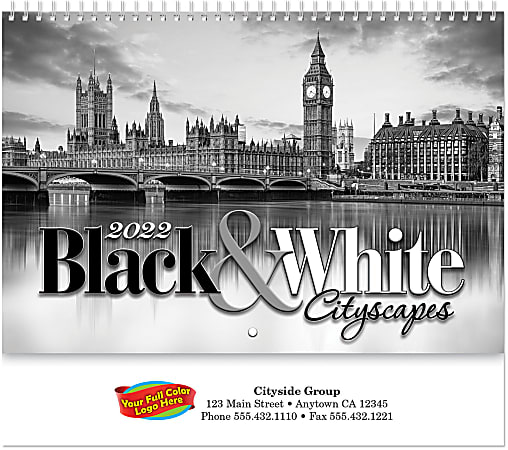 Custom Full-Color Spiral Wall Calendar, 11" x 9-1/2", Cityscapes