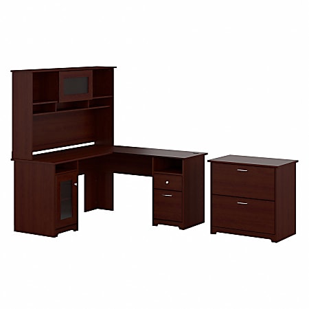 Bush furniture cabot l shaped on sale computer desk in harvest cherry