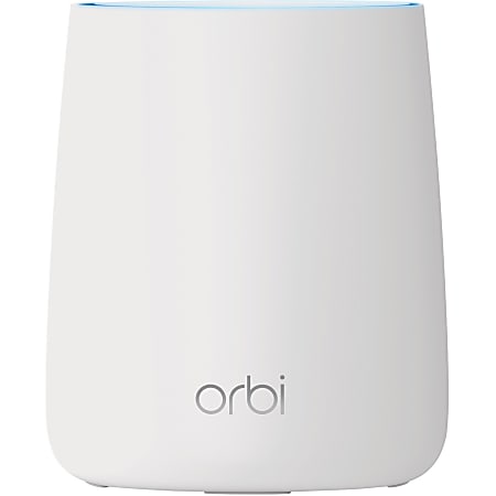 Netgear Orbi RBS20 IEEE 802.11ac 2.15 Gbit/s Wireless Range Extender - 2.40 GHz, 5 GHz - MIMO Technology - 2 x Network (RJ-45) - Desktop - 1 Pack