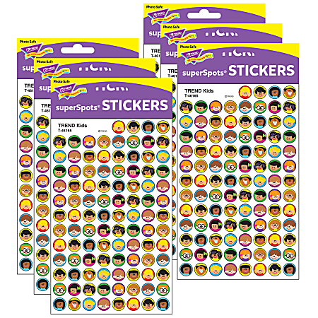 Trend SuperSpots Stickers Kids 800 Stickers Per Pack Set Of 6 Packs -  Office Depot