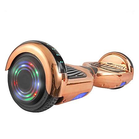 AOB Hoverboard With Bluetooth® Speakers, 7”H x 27”W x 7-5/16”D, Rose Gold/Chrome