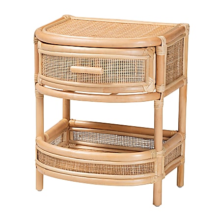 bali & pari Divitia Natural Rattan 1-Drawer Nightstand, 21-3/4”H x 17-15/17”W x 14-5/8”D, Natural