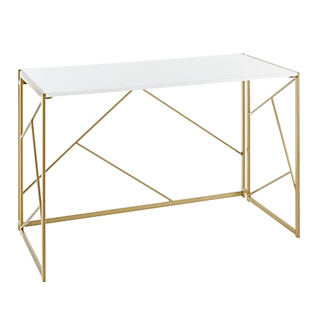 LumiSource Folia 45"W Desk, Gold/White