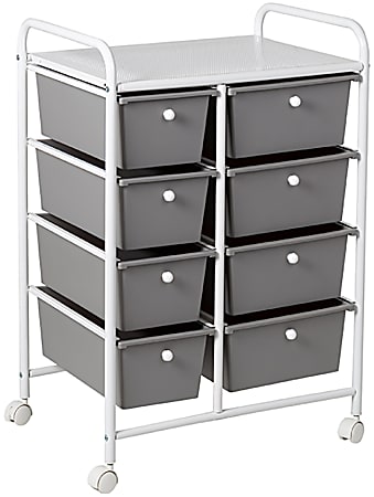 Honey Can Do Rolling Storage Cart, Gray/White