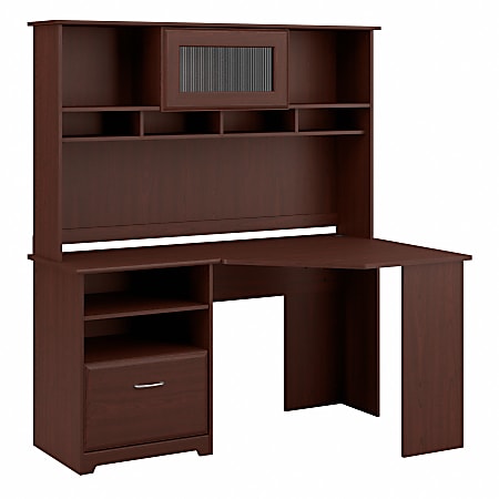 Bush Furniture Cabot Corner Desk With Hutch, Harvest Cherry, Standard Delivery