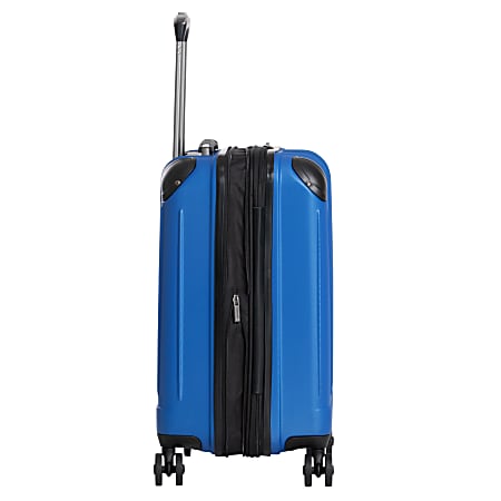 Kenneth Cole Reaction Flying Axis Expandable Rolling Carry On Hardside Luggage 22 H x 14 12 W x 11 12 D Blue Office Depot