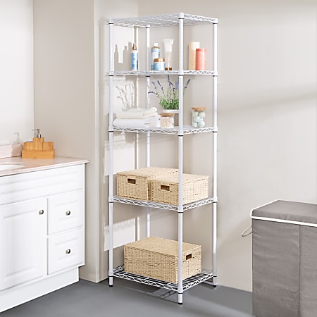 5 tier shelving unit white sale