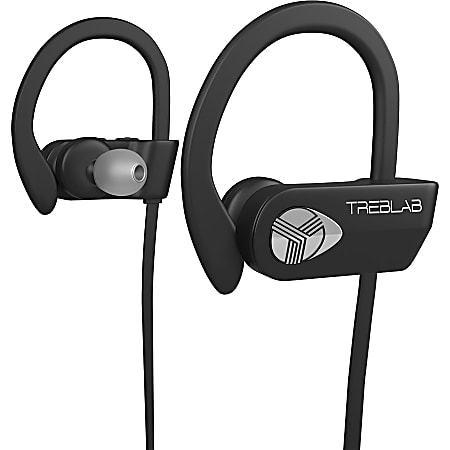 TREBLAB XR500 - Earphones with mic - ear-bud - over-the-ear mount - Bluetooth - wireless - black