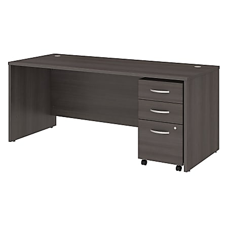 Bush Business Furniture Studio C 72"W Office Computer Desk With Mobile File Cabinet, Storm Gray, Standard Delivery