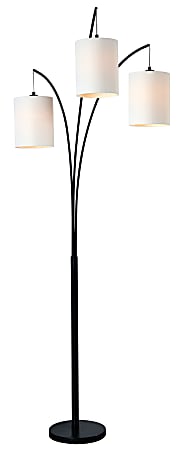 Kenroy Home Leah Arc Floor Lamp, 83-1/2"H, White Shade/Black Frame