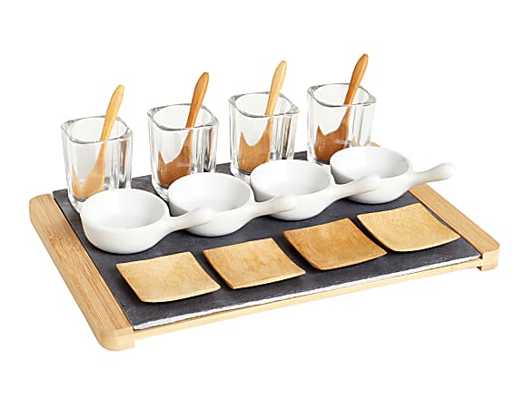 Ceramic Tapas Serving Set, Natural, 17 Piece Set