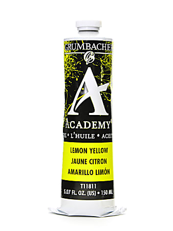 Grumbacher Academy Oil Colors, 5.07 Oz, Lemon Yellow, Pack Of 2