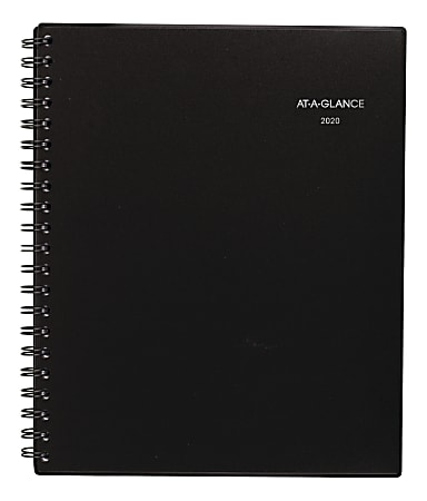 AT-A-GLANCE® Notetaker Weekly/Monthly Planner, 8-1/4" x 10-7/8", Black, January To December 2020, 7073805