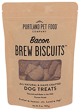 Portland Pet Food Company Dog Brew Biscuits, Bacon, 5 Oz, Total Qty 6