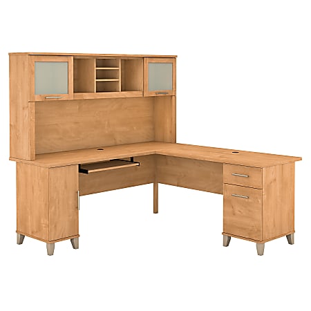 Bush Furniture Somerset L Shaped Desk With Hutch 72 W Maple Cross