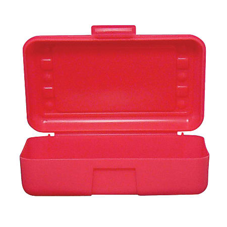 Romanoff Products Pencil Boxes, 8 1/2"H x 5 1/2"W x 2 1/2"D, Red, Pack Of 12
