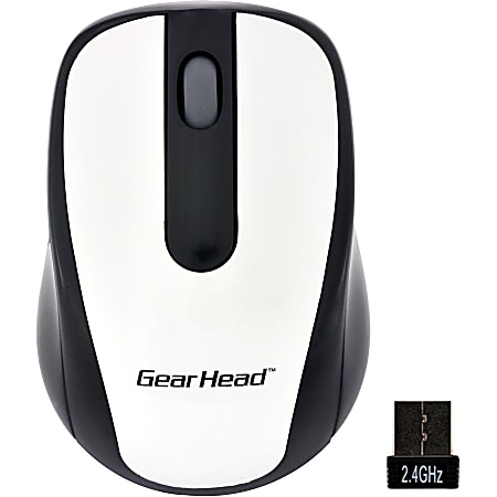Gear Head Wireless Optical Nano Mouse, White, MP2120WHT